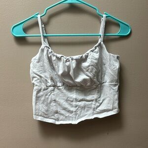 Hollister white crop top